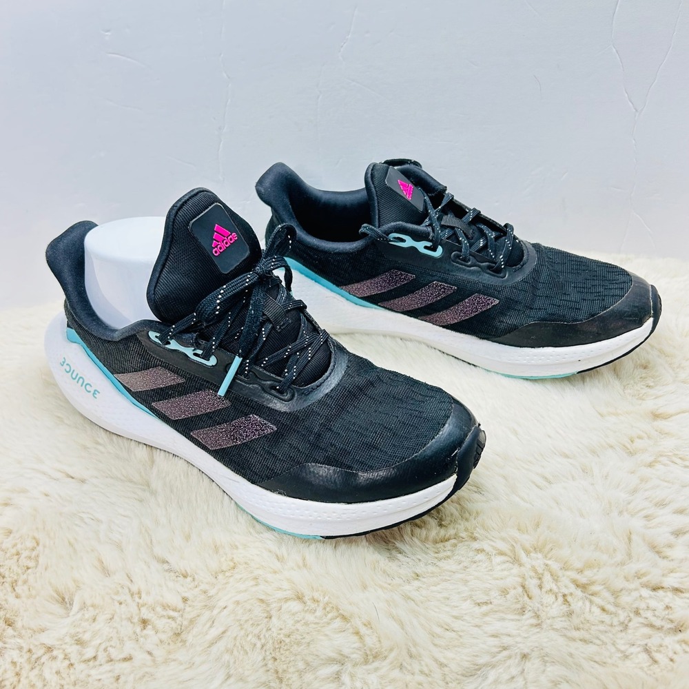 Adidas Bounce Running‎ Shoes Kids Black Pink Athletic Sneakers